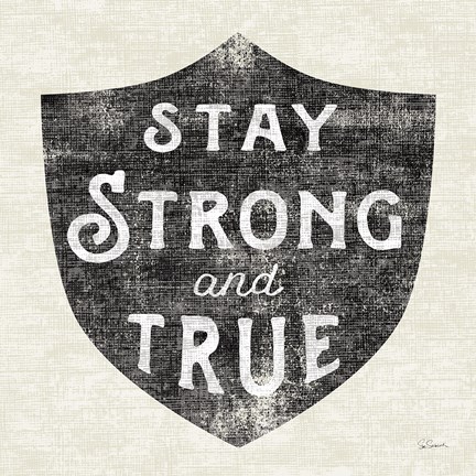 Framed Stay Strong Black Print