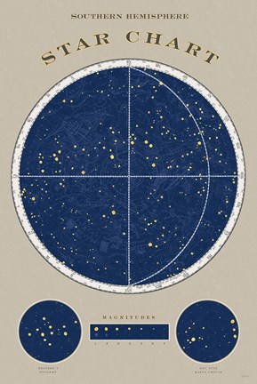 Framed Southern Star Chart Print