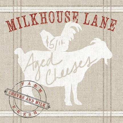 Framed Farm Linen Goat Print