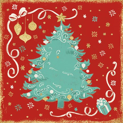 Framed Trimming the Tree IV no Words Print