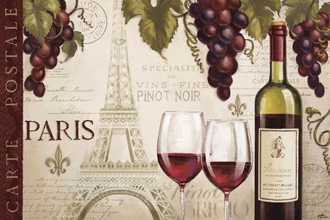 Framed Wine in Paris I Print