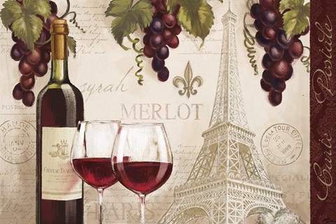 Framed Wine in Paris II Print