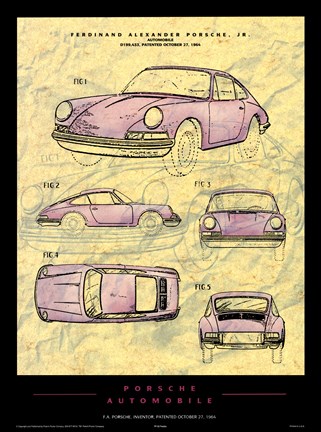Framed Porsche Patent Print