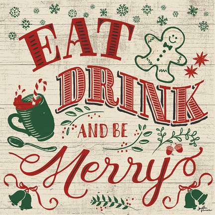 Framed Holiday in the Woods III Red and Green Print