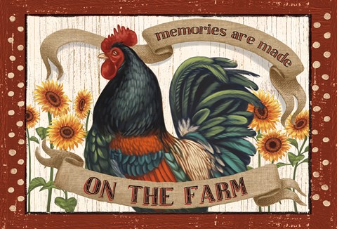 Framed Country Heart II Dots Print