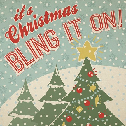 Framed Retro Christmas IX Print