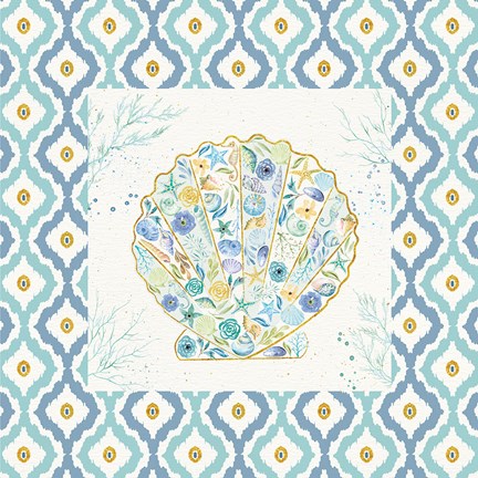 Framed Seaside Blossoms I Border no Words Print