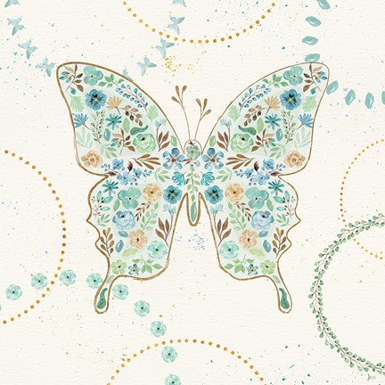 Framed Flutterby Blooms IV Print