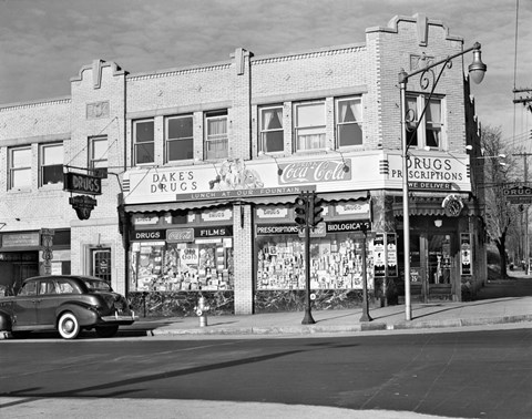 Framed 1940s Storefront Drugstore Windows Full Of Products Print