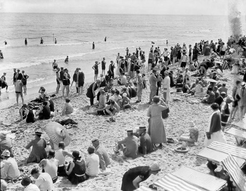 Framed 1920s Crowd Of People Print