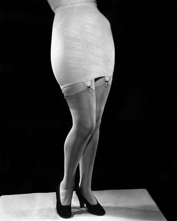 Framed 1940s Woman From Waist Down Wearing Girdle Print