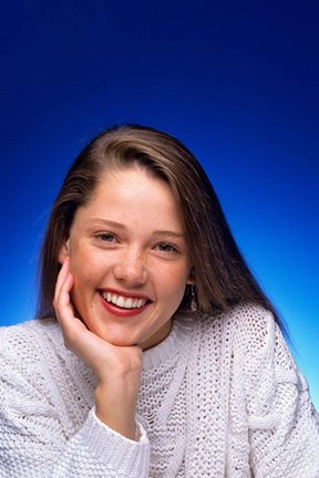 Framed 1980s Smiling Teenage Girl Looking At Camera Print