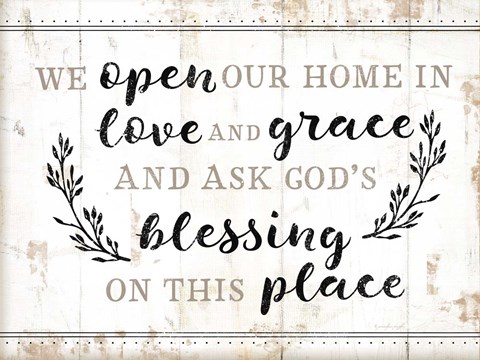 Framed We Open Our Homes Print