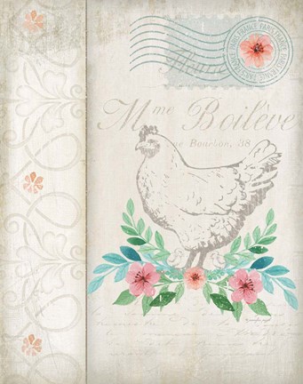 Framed French Spring Chicken Print