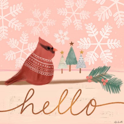 Framed Hello Cardinal Print