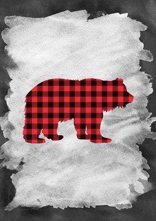 Framed Plaid Bear Print