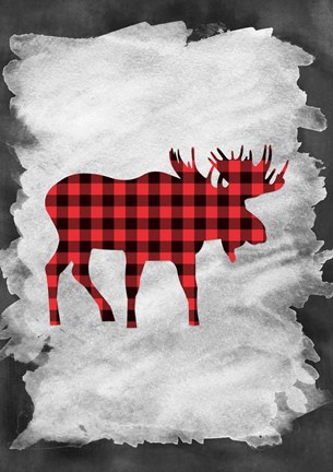 Framed Plaid Moose Print