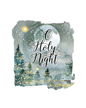 Framed O Holy Night Watercolor Print