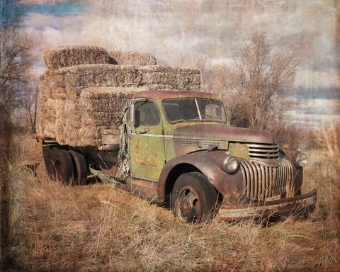 Framed Vintage Hay Truck Print