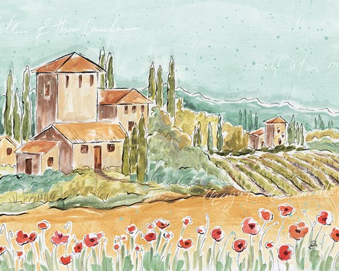 Framed Tuscan Breeze I No Grapes Print