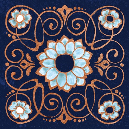 Framed October Garden XII Blue Print