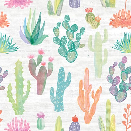 Framed Lovely Llamas Pattern I Print