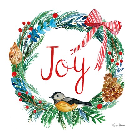 Framed Holiday Wreath I Print