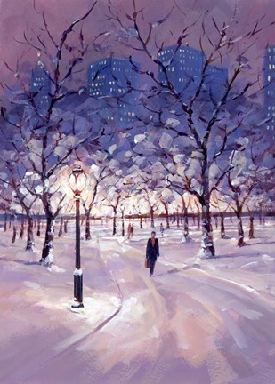 Framed Winter Stroll Print