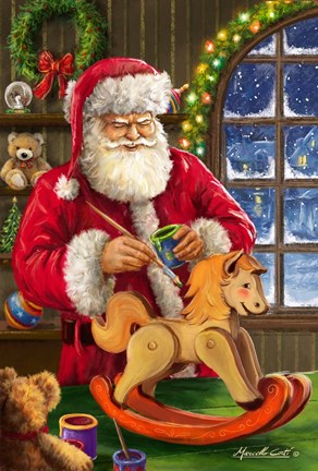 Framed Santa's Magic Touch Print