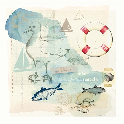 Framed Seaside I Print