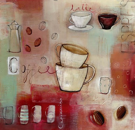 Framed Cappuccino and Beans Print