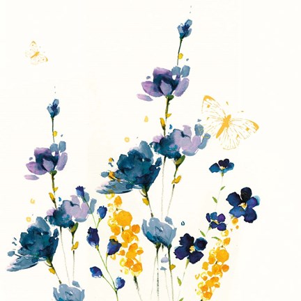 Framed Blue Floral Print