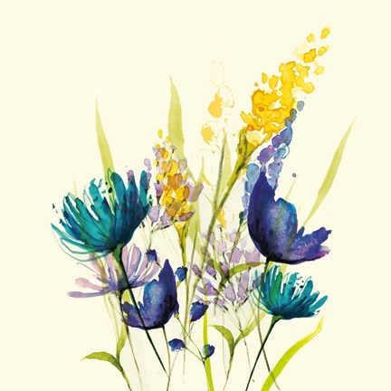 Framed Blue Flowers Print