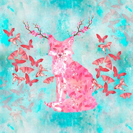 Framed Fox Flower Print