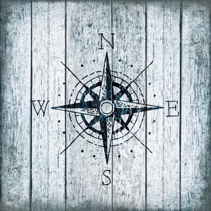Framed Nautical Compass Print