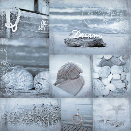 Framed Seaside Collage II Print
