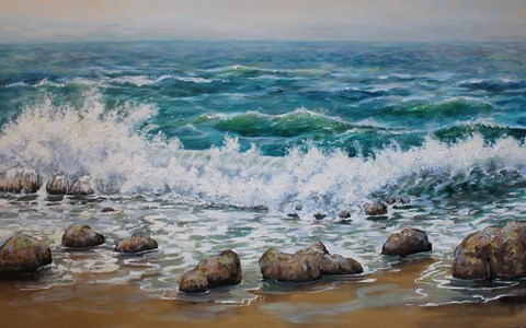 Framed White Wave Print