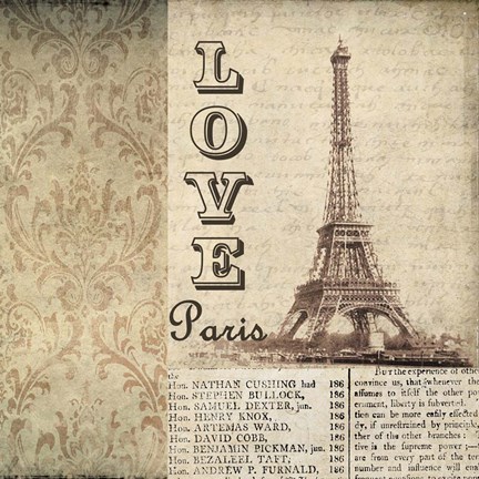 Framed Love Paris I Print