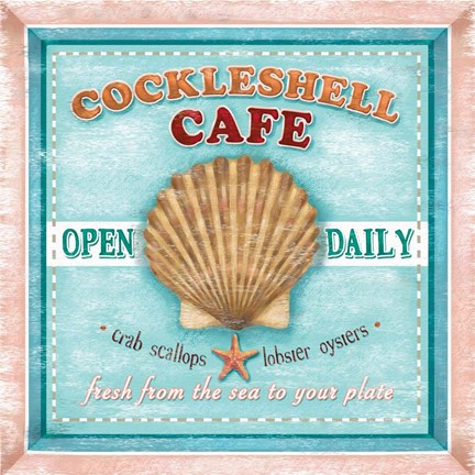Framed Cockleshell Seaside Print