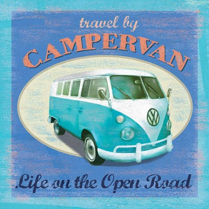 Framed VW Camper Poster Print