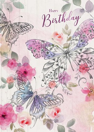 Framed Butterfly Birthday Print