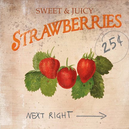 Framed Strawberries Print