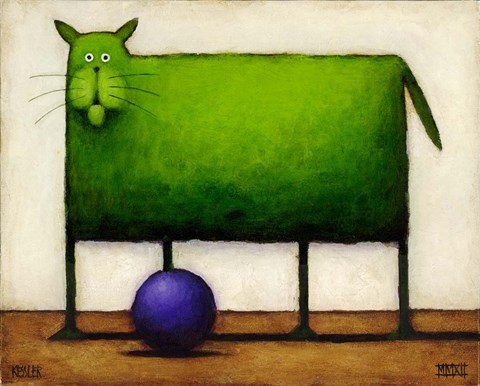 Framed Green Trouble I Print