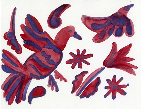 Framed Pajaro Morado - Purple Bird Print