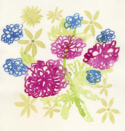 Framed Dahlias in the Green Print