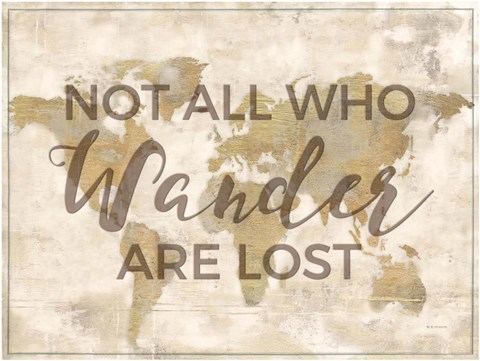 Framed Rustic World Map Cream-Wander Print