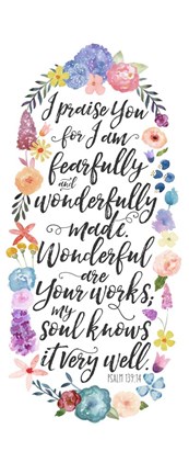 Framed Floral Bible Verse Panel II Print