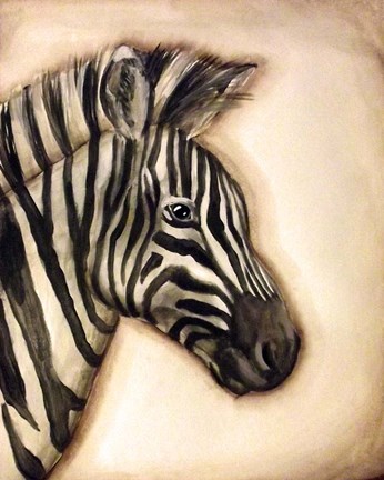 Framed Zebra Portrait Print