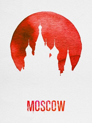 Framed Moscow Landmark Red Print