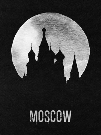 Framed Moscow Landmark Black Print